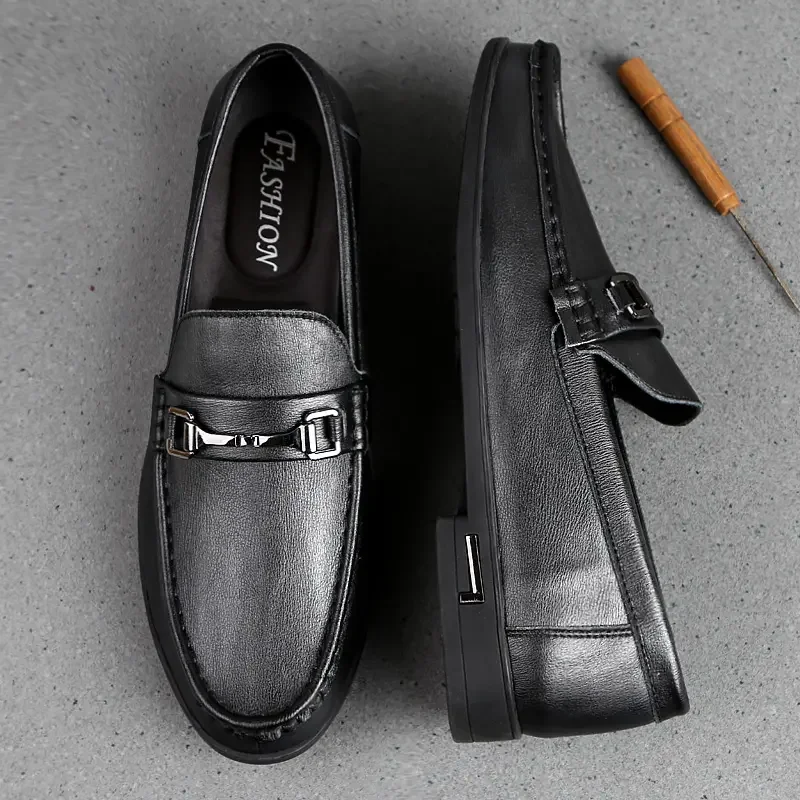 

Daily casual men's leather shoes driving shoes new four-season general Doudou men's shoes outdoor lazy one-pedal men