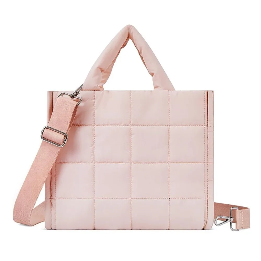 

Легкая стеганая большая сумка со съемным ремнем, сумка-пуховик с несколькими карманами, нейлоновая сумка через плечо большой вместимости для работы