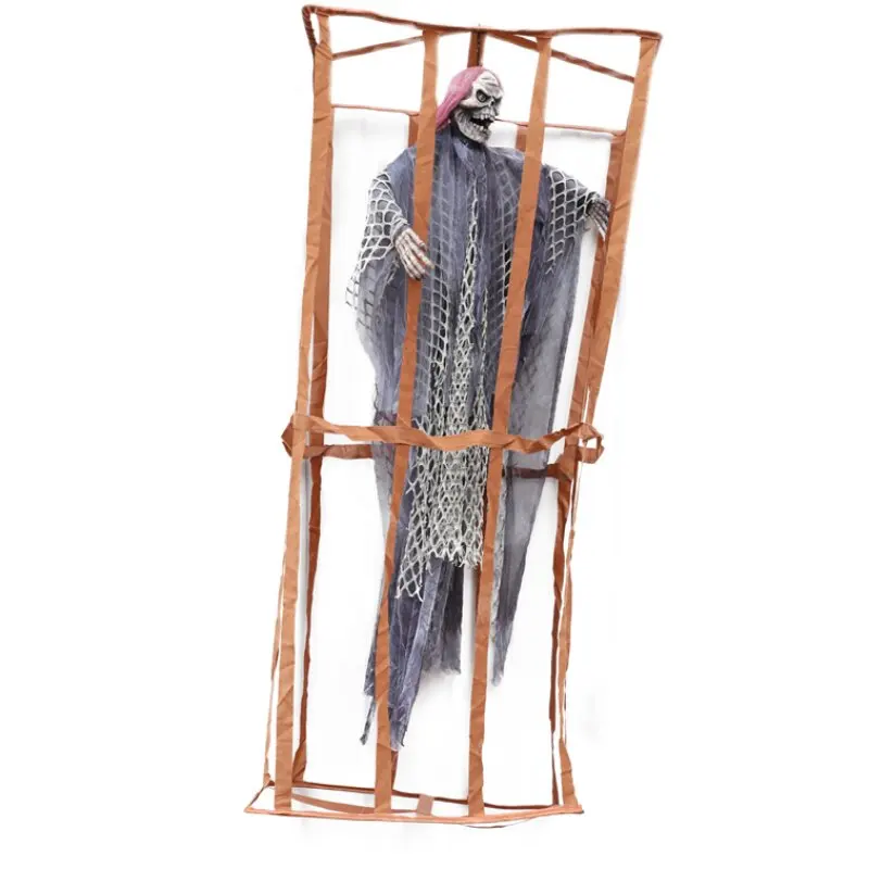 Halloween ghost cage hanging induction sound luminous horror role play tabletop game secret room bar haunted house decoration