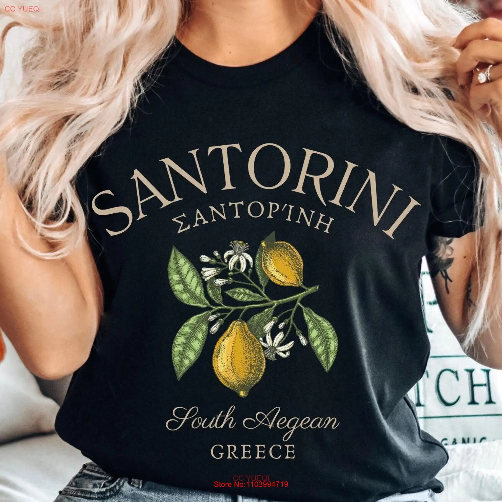 Santorini T Shirt Greek Island Greece Clothes Soft and Comfortable  long or short sleeves