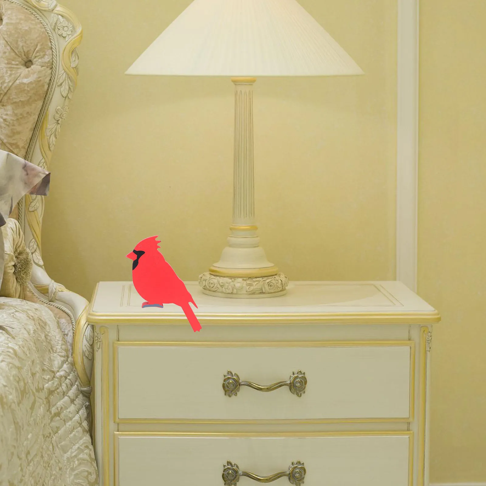 

4Pcs Wooden Christmas Bird Scene Ornaments Creative Realistic Xmas Decoration Festival Prop for Tree Desktop Christmas Decor