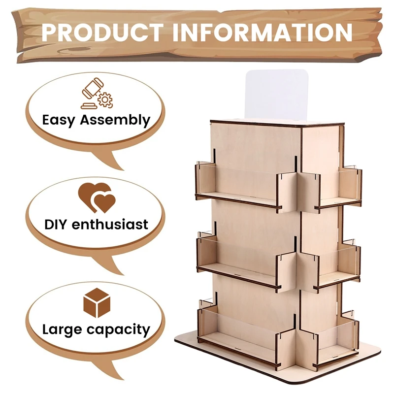 NEW-Rotating Display Stand,Rotating Sticker Display Stand,Wooden Greeting Card Display Stand,Retail Craft Display Cabinets