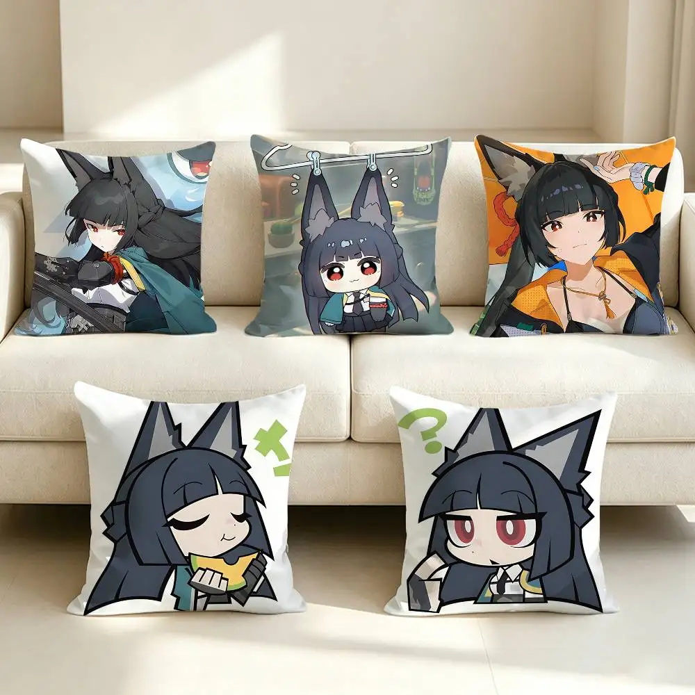 H-Hoshimi Miyabi Game Z-ZenlessZZ  Square Sofa Pillow Cover Solid Color Living Room Home Decor Cushion Case