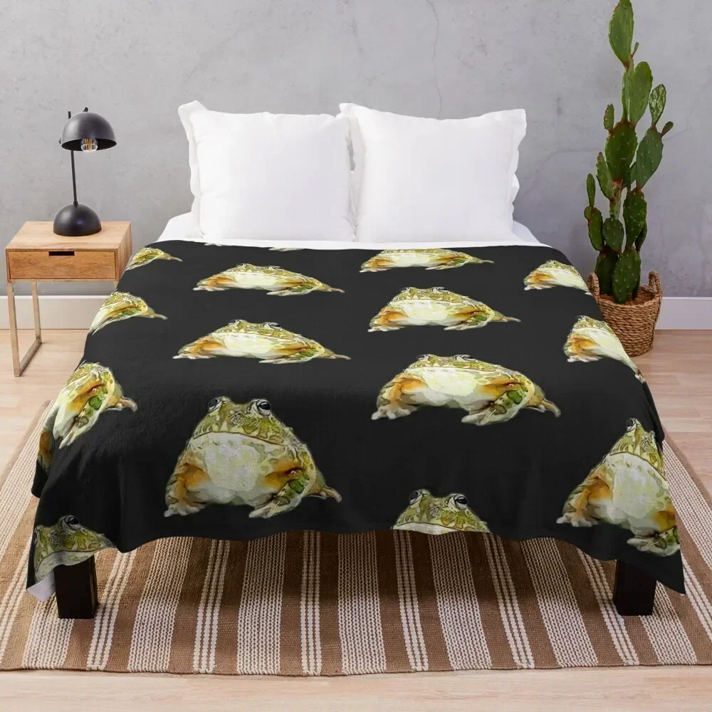 Bullfrog Croak Frog Funny Cute Angry Throw Blanket All Weather Soft Throw Blanket for Sofa