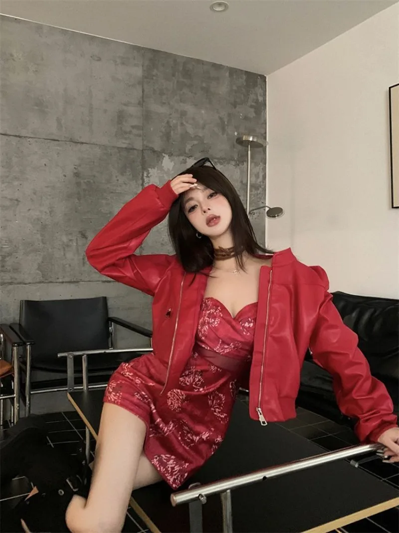 Design Sense – veste de rue en cuir Pu pour femme, haut ample et amincissant, nouvelle collection printemps