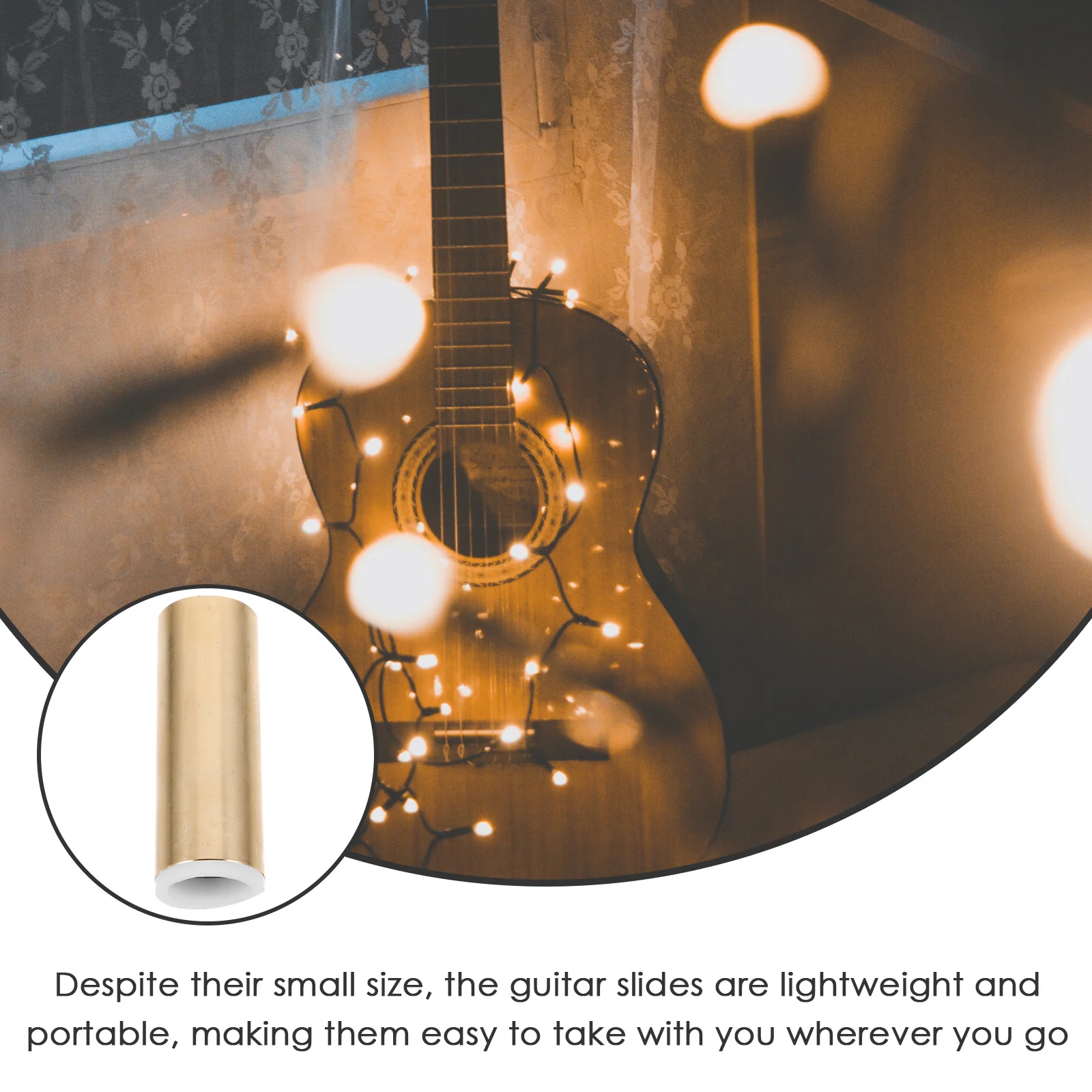 

Guitar Slide Acoustic Adjustable Copper Slider Medium Slides for Finger Cot Electric Accessories Kit