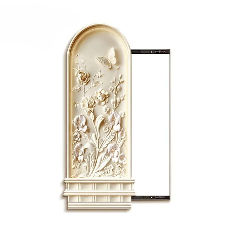 

Rectangle Black Frame Mirror Large Living Room Girly Aesthetic Flower Mirrors Long Makeup Nordic Espejos Decorativos Room Decor