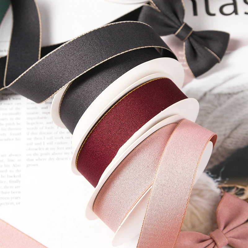 

Double-Sided Cotton Polyester Ribbon DIY Handmade Hair Accory Bouquet Knot Gift Paaging Silk Ribbon Clothing E...