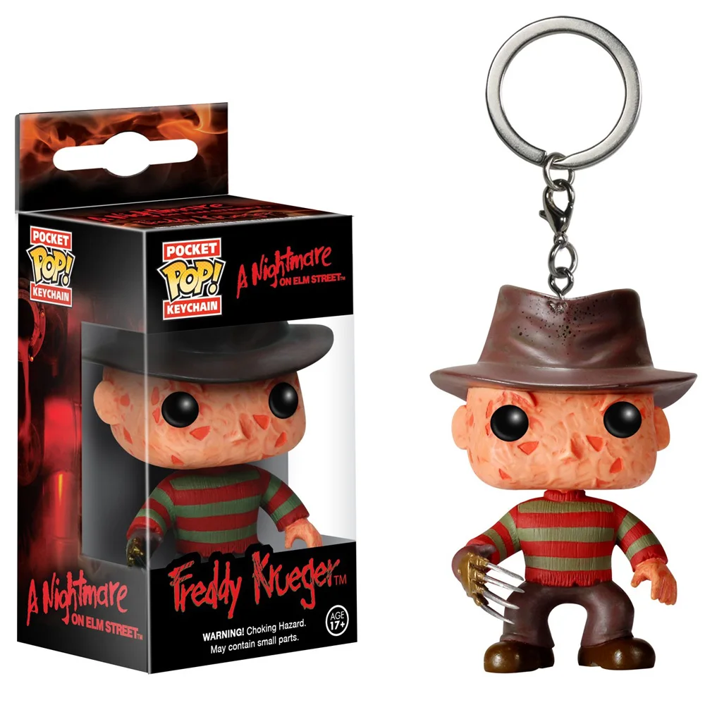 Funko Pop Horror Movies Nightmare Freddys Keychains Vinyl Action Figure Toys Kruegers Pop Pocket Keyrings Kids Gifts