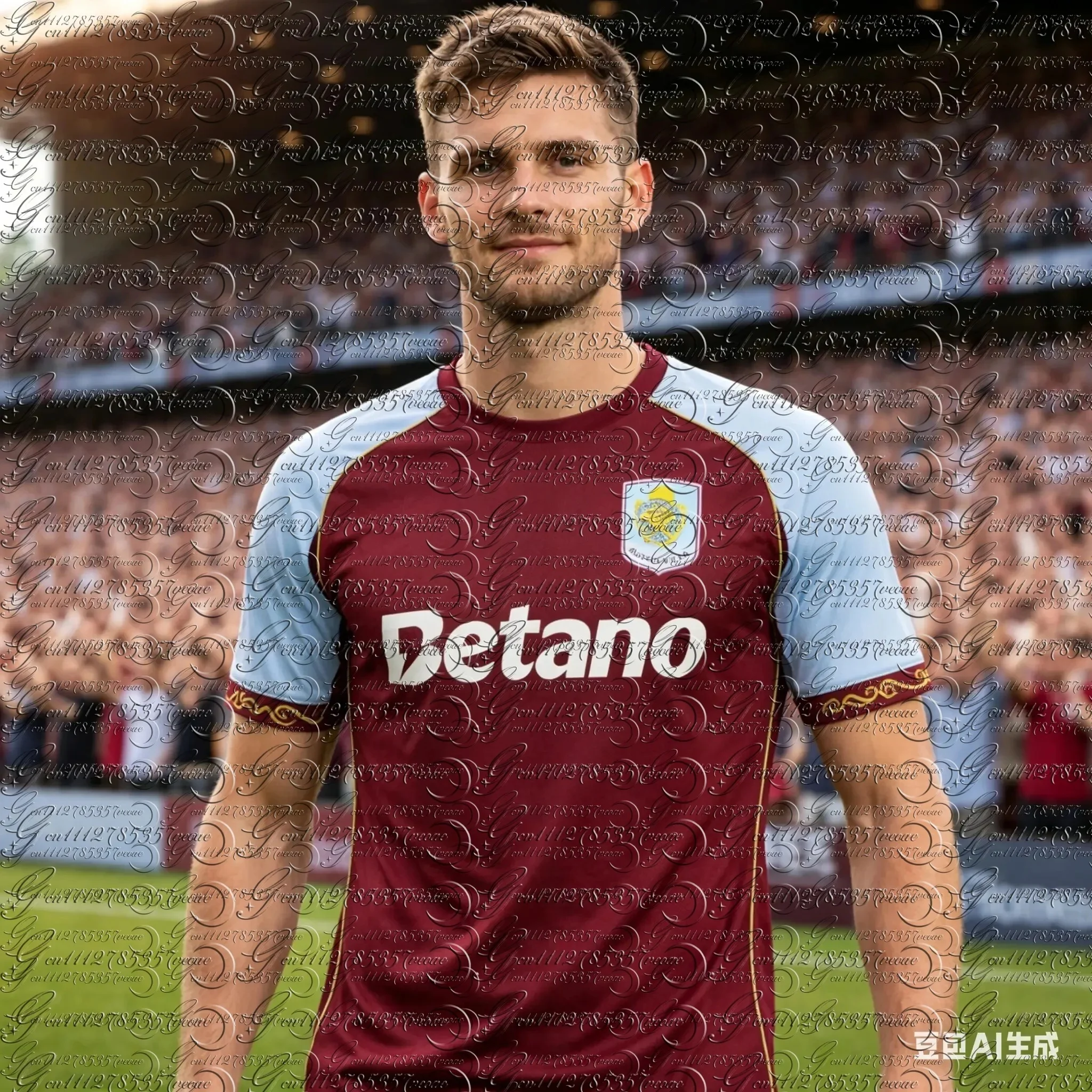 Claret Blue Burnley FC Style Soccer Jersey Men Sports Training Top Family Matching