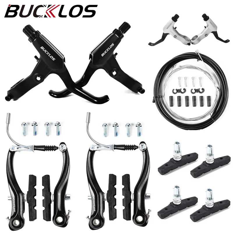 

BUCKLOS Bicycle Rim Brakes Aluminum Alloy Linear Pull Road Bike V Brake Caliper with Brake Pads V Brake Set for Cruiser Cycling