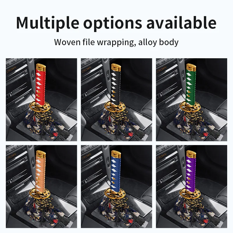 LED Samurai Sword Shift Knob, Touch Color Changing Gear Shifter Lever for Manual Cars, JDM Style Without a Rope