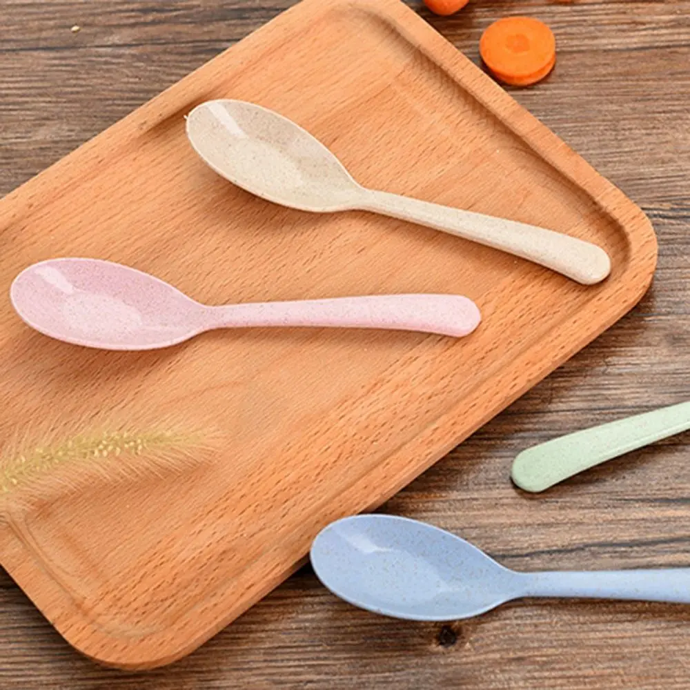 Plastic Bar Kitchen Tools Pudding Dessert Cake Party Wheat Straw Spoon Spoon Rice Scoop Scoop