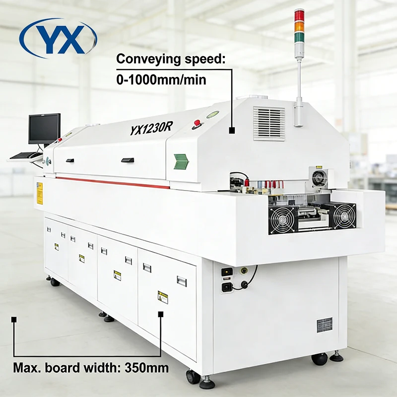 Automatic Reflow Oven Machine YX1230R with 12 Heating Zone for Electronic SMT Production