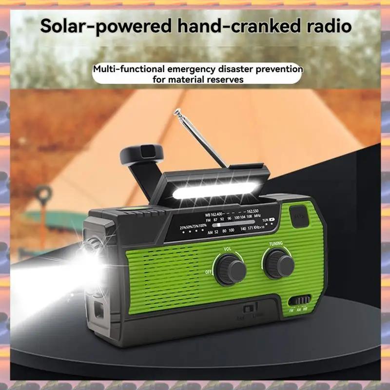

ABML Emergency Weather Radio FM/AM/NOAA Portable Hand Crank Radio ,Flashlight ,Solar Powered 4000Mah For Outdoor Camping Europea