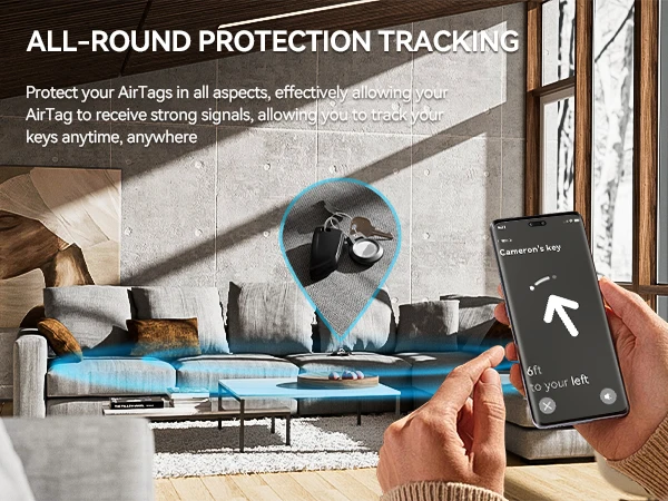 GITFOS AirTag-Halterung für Apple Airtags mit Stahlseil und 360-Grad-Schutz für Gepäck, Rucksack, Schlüssel – Detail 3