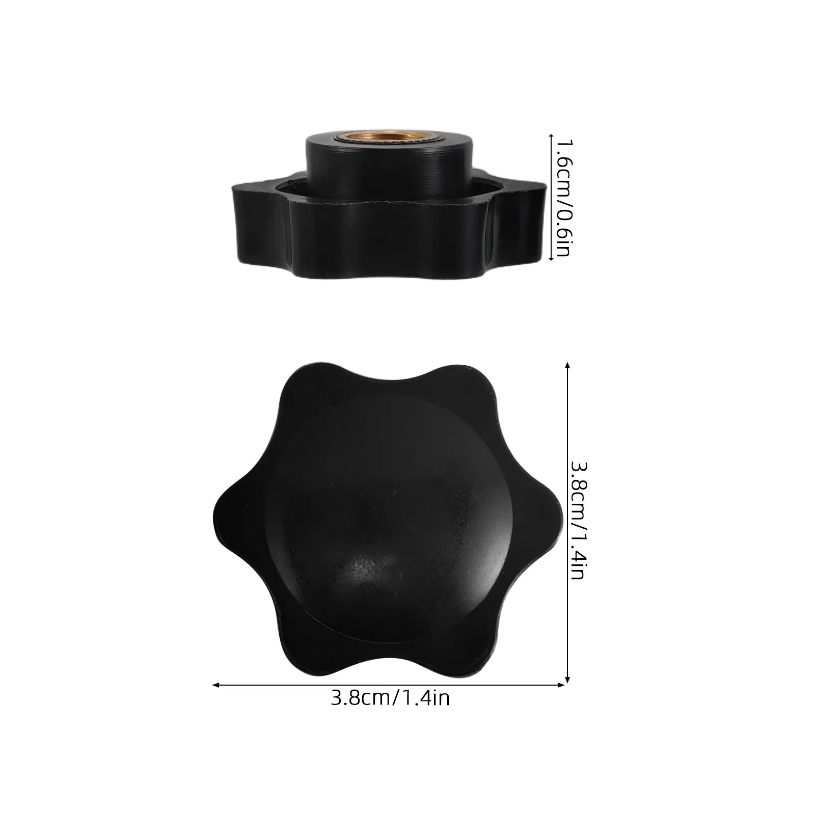 8Pcs Plum Blossom Handle Nut Hollow Shape Clamping Knobs Black Plastic Hexagon Knob for Machine Tools Mechanical