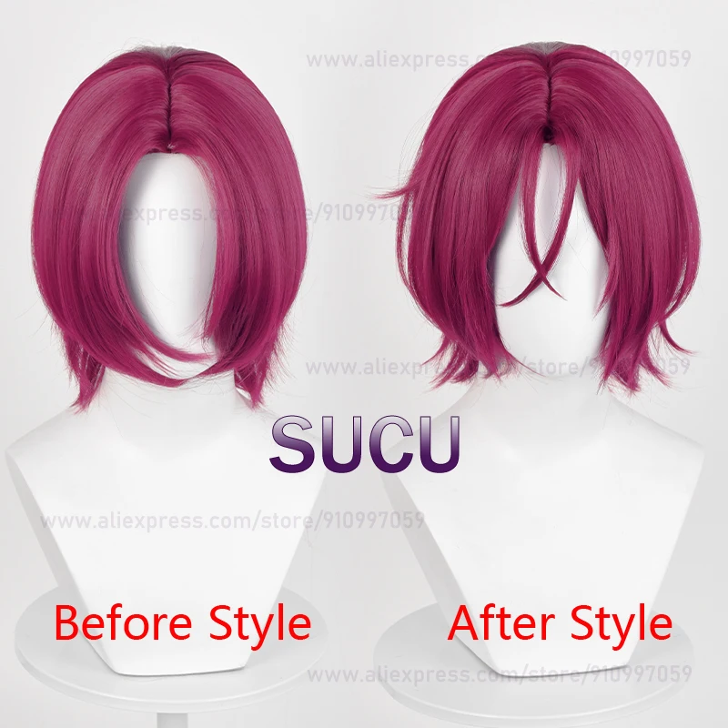 Anime gratis! Rin Matsuoka parrucca Cosplay 33cm capelli corti uomo resistente al calore parrucche per feste di Halloween + cappuccio per parrucca