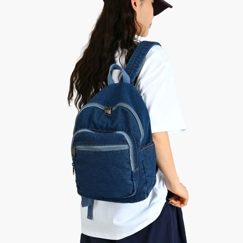 2026 New Washed Canvas Casual Large Capacity Backpack Wear Resistant Leisure Student Bookbag Double Shoulder Bag Leisure Travel