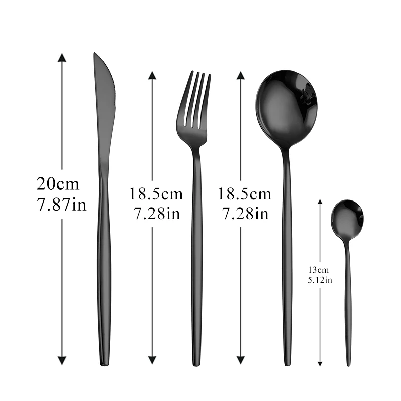 Tableware Black Silverware Cutlery Set 304 Stainless Steel Luxury Dinner  Drop ship Dinnerware Home Fork Spoon Knife Kitchen