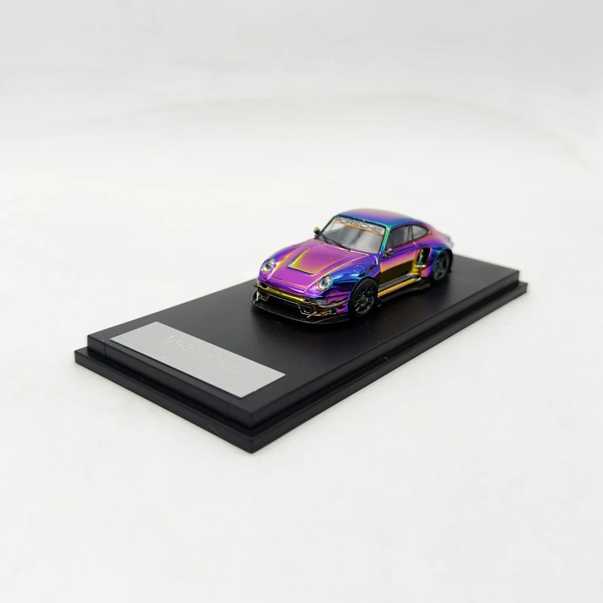 DRAGONBO x DCM 1:64 Porsche 993 Widebody Chrome Chameleon Diecast Model Car In Stock Ready To Ship view 4