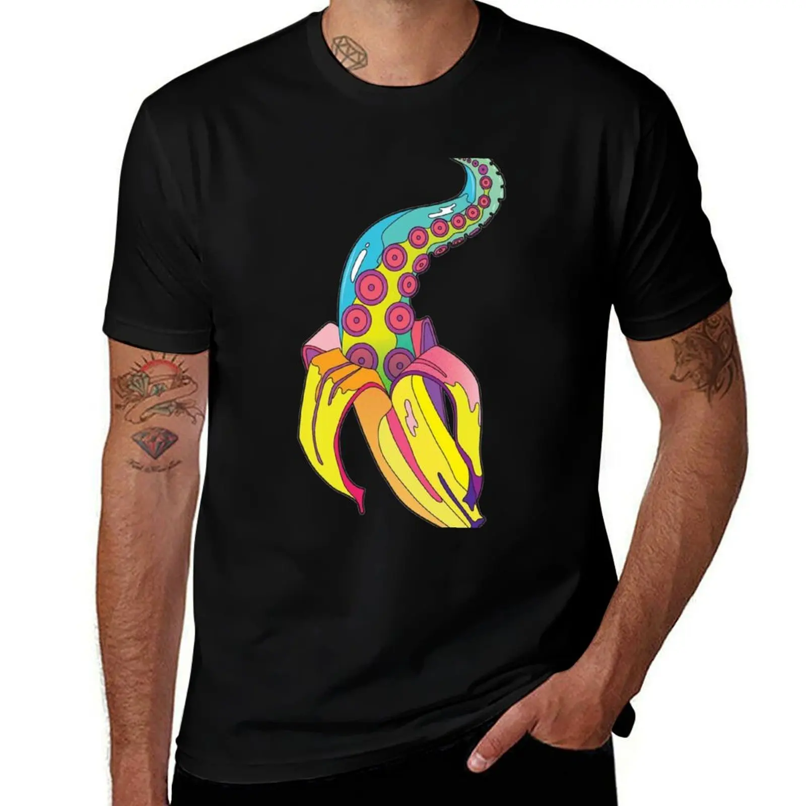 

Футболка Tentacle Banana, мужская футболка, дизайнерские футболки с аниме для мужчин, футболка