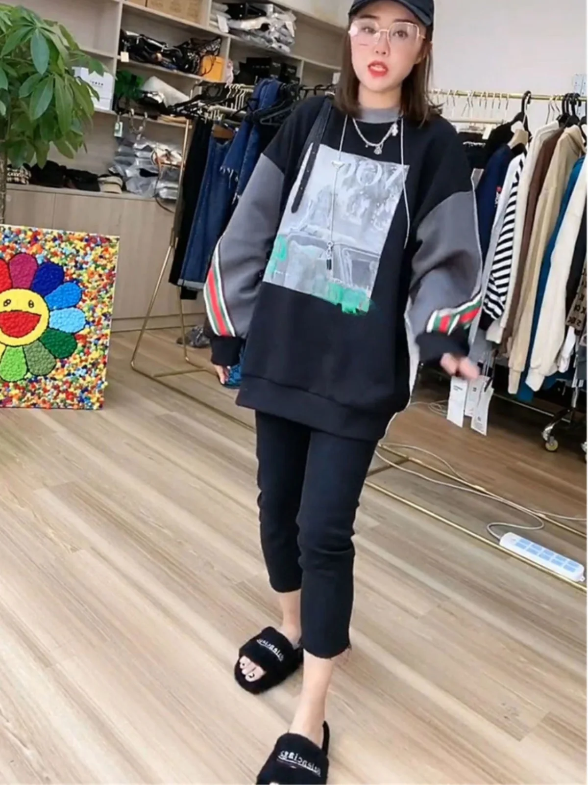 

Retro American Bla Denim Jeans Women's High Waist Straight Leg Frayed Nine Tube Pants Spring Autumn Faion New Arrival