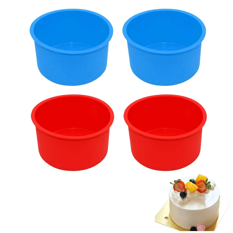 3pcs/Set Round Cake Pans Silicone Mini Cheesecake Moulds Heat Resistance Mini Angel Food Cake Pan For Baking       0901