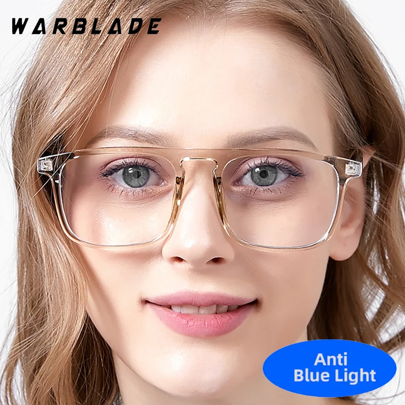 

Fashion Square Big Frame Anti-Blue Light Glasses Women Trending Brand Men Reading Computer Work Optical Eye Protection Eyewear
