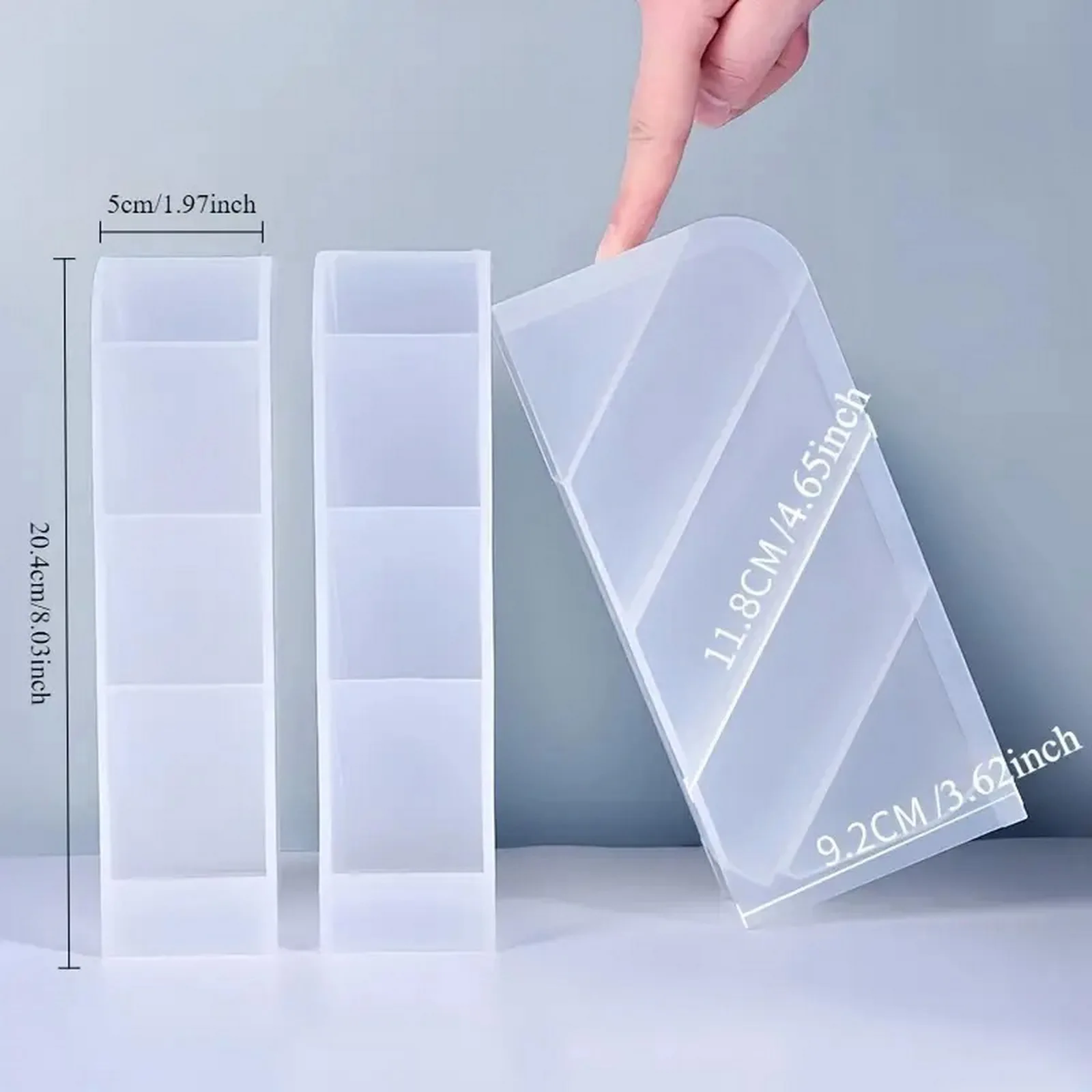 Multi-Functional Inclined Pen Holder Desktop Storage Box Simple Vertical Transparent Four-Grid Organizer for Desk