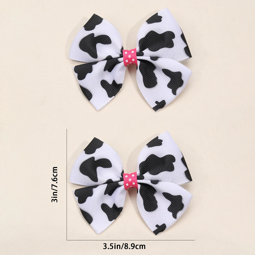 4 Styles 6pc Set Cow Print Pattern Girls Hair Clips Girl Hair Accessoires Kids Hair Clip Headwear Ideal Gift for Girls