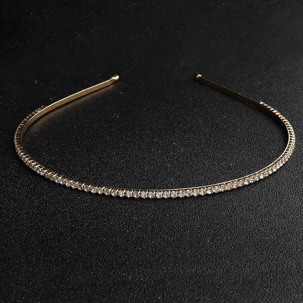 

Rhinestone Hair Hoop Golden Crystal Party Headwear For Women Performance Cosplay Festival Accessory Hair Styling Tool