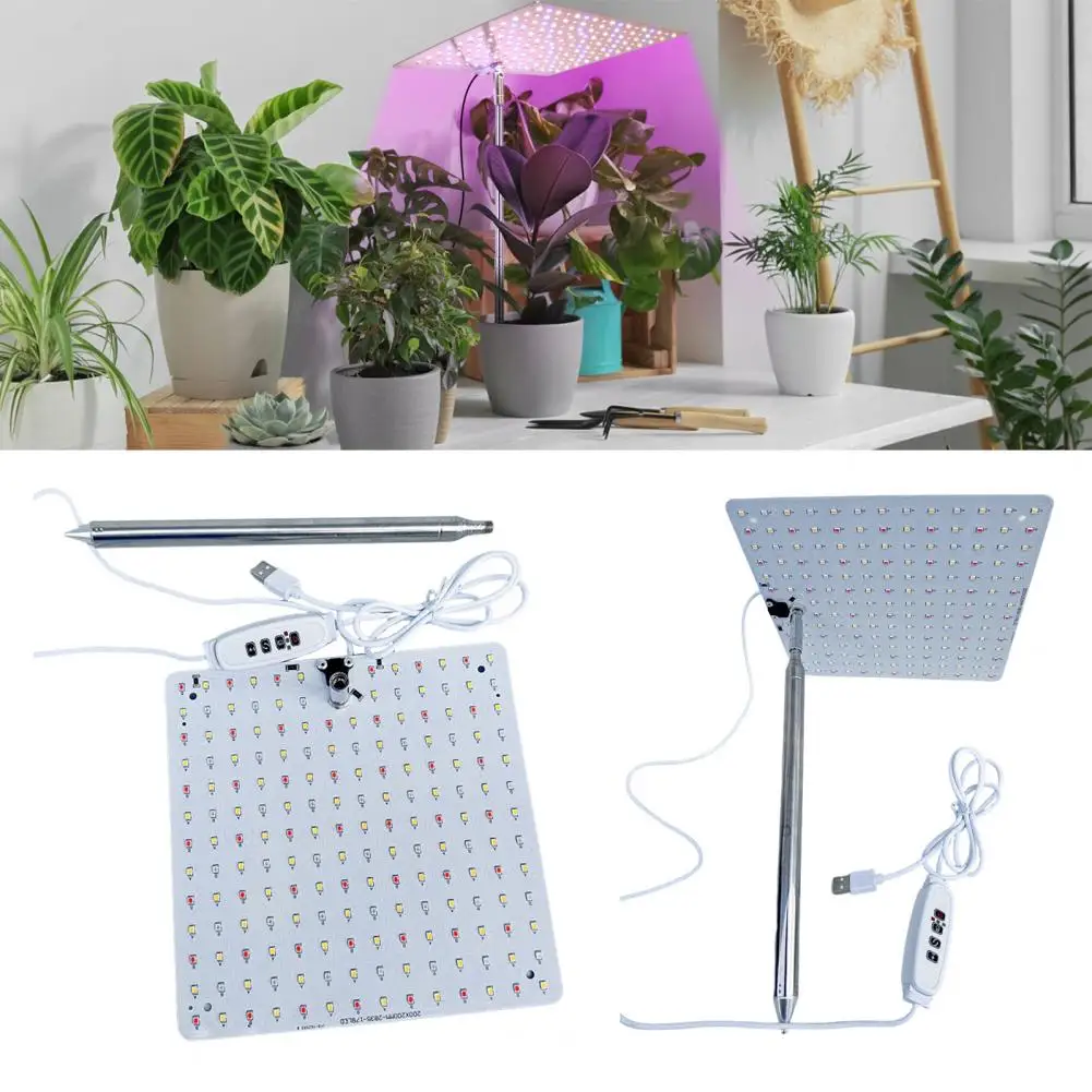 Purple Spectrum Plant Lamp Telescopic Grow Light with Timer Height Adjustable Full Spectrum Led Grow Light with Auto for Indoor