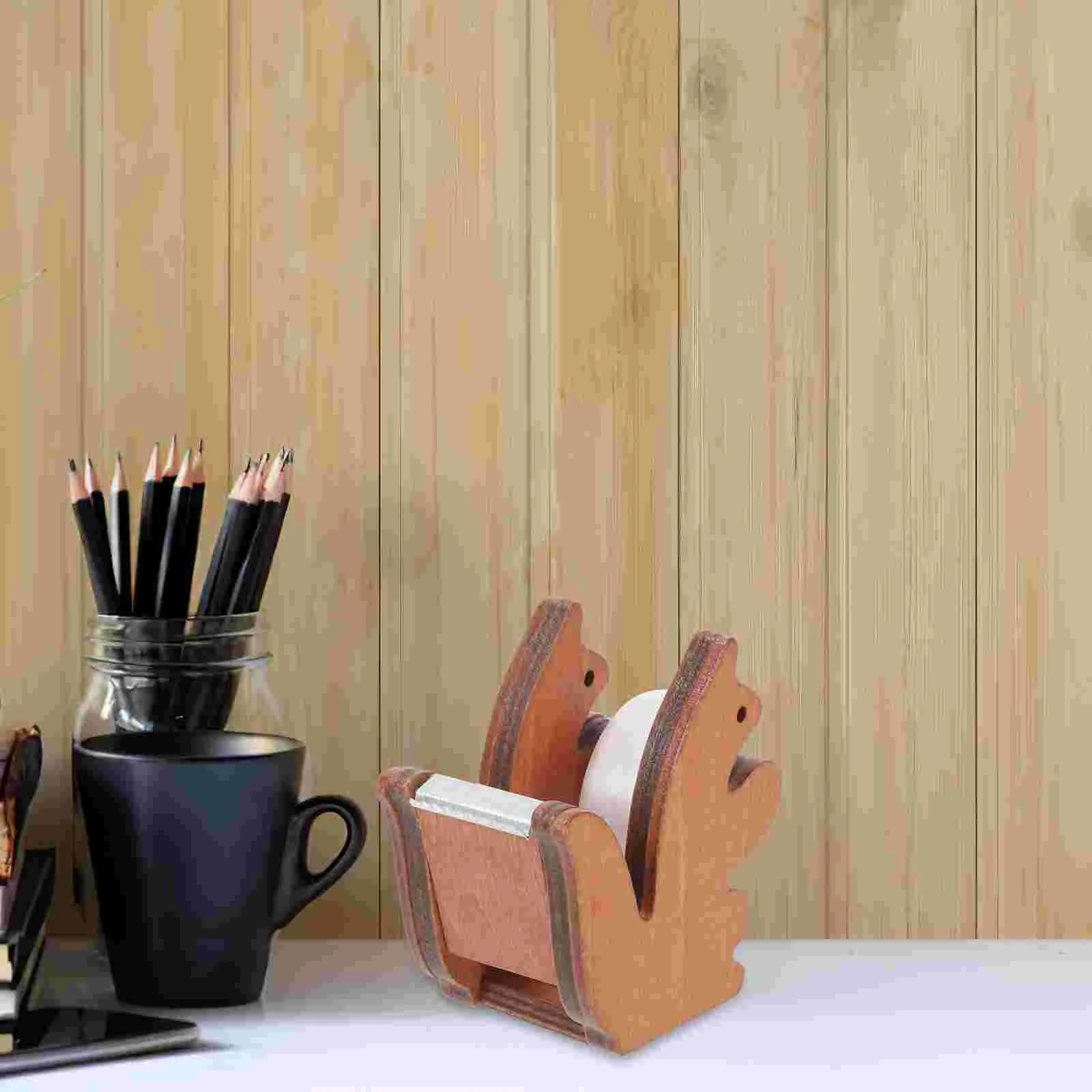 Tape Squirrel Dispenser Adhesive Holder Desk Office Portable Small Metal Wooden Cutters Compact