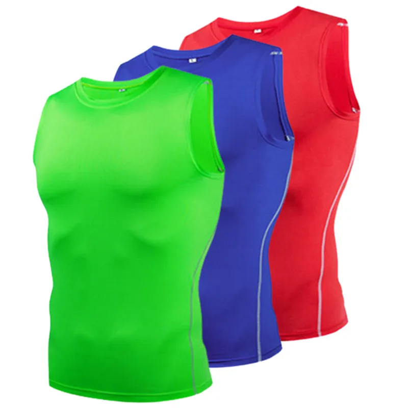 Men Compression Sport Skinny Vest Tight Tank Base Layer Sleeveless T-Shirt Top Singlet Sweatshirt Athletics Sportwear Activewear