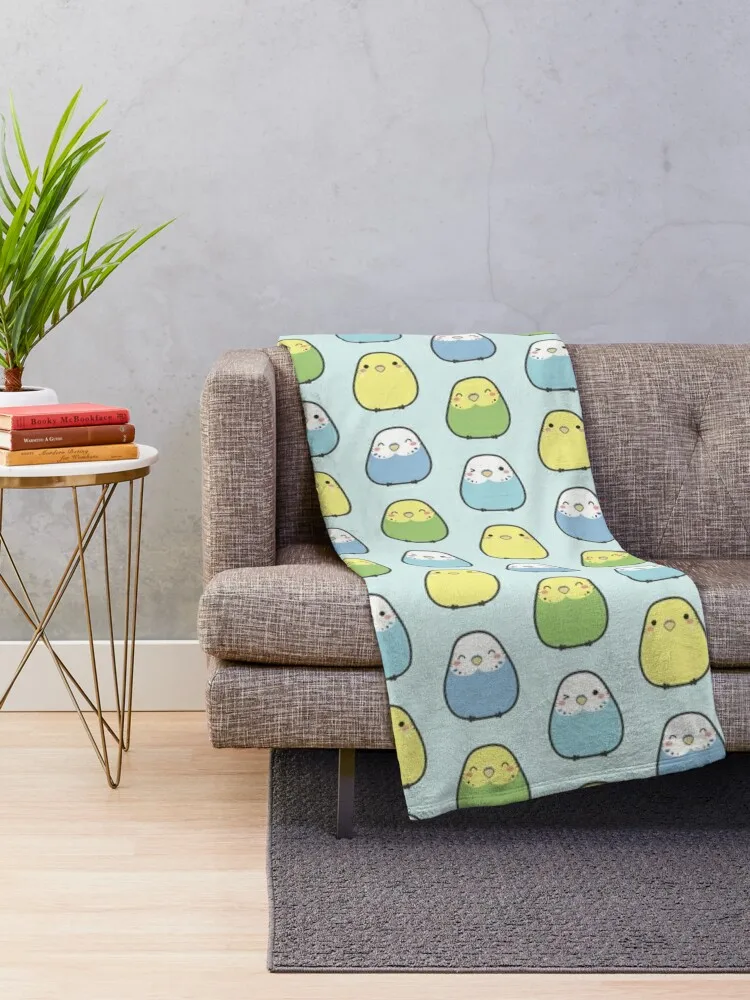 Fluffy Budgies Throw Blanket for winter Extra Large Throw Flannel Blankets