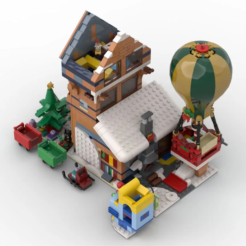 1439 個 MOC モジュラー街並み冬郵便局モデルクリスマスギフトビルディングおもちゃブロック建設クリエイティブアイデア