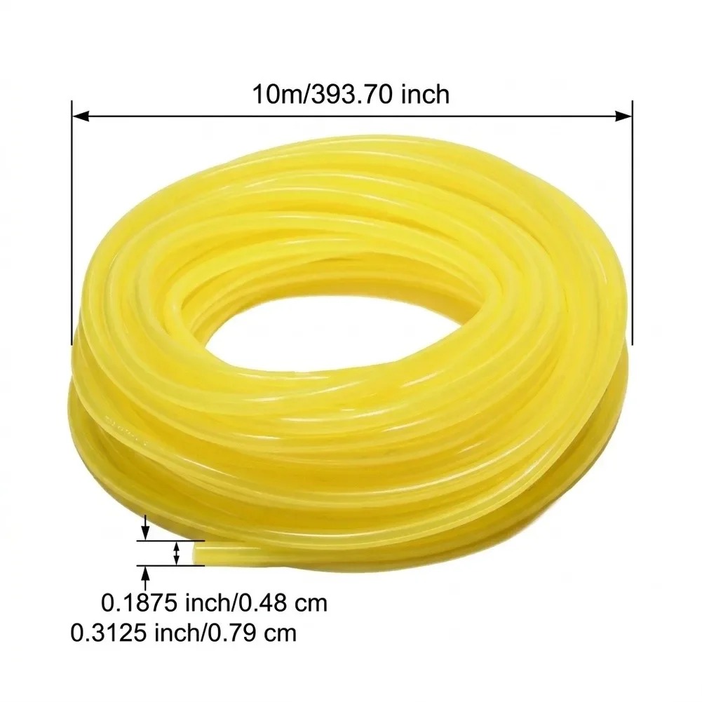 2025 Fuel Line Hose For Tygon 3/16 ID 5/16 OD 10m Yellow Tube Compatible With Chainsaw Stihl=Husqvarna Leak-Free Easy Install