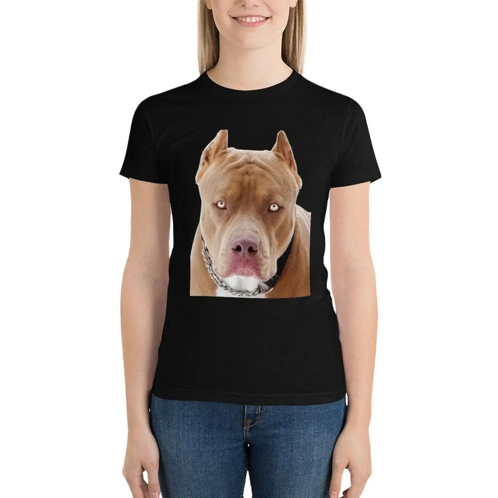 Dog Pit Bull Red Norse T-Shirt Aesthetic clothing summer clothes summer blouses woman 2024