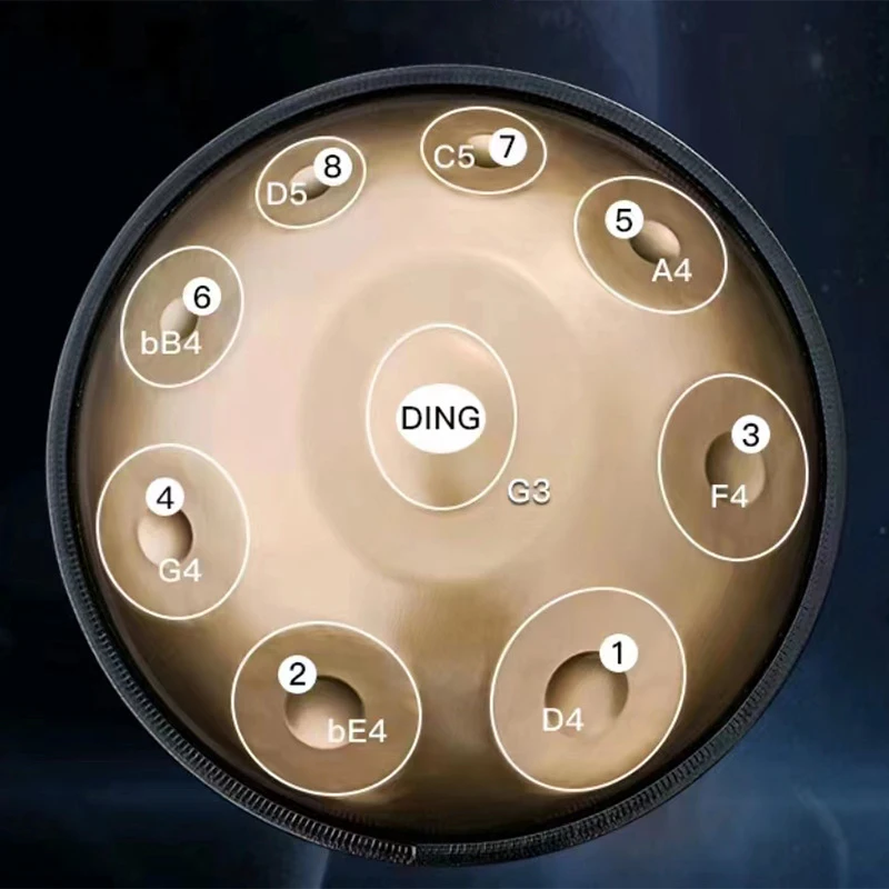 18 بوصة 9 لهجة HandPan 440 هرتز G لهجة Handplate طبل المبتدئين المهنية Handpan التأمل الصوت شفاء قرع أداة