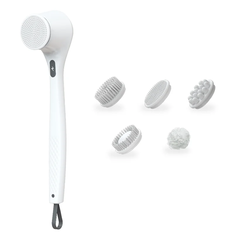 Long Handle Foot Exfoliating Bath Brush Electric Body back massage Bath Brush Rechargeable Back Scrubber for Shower