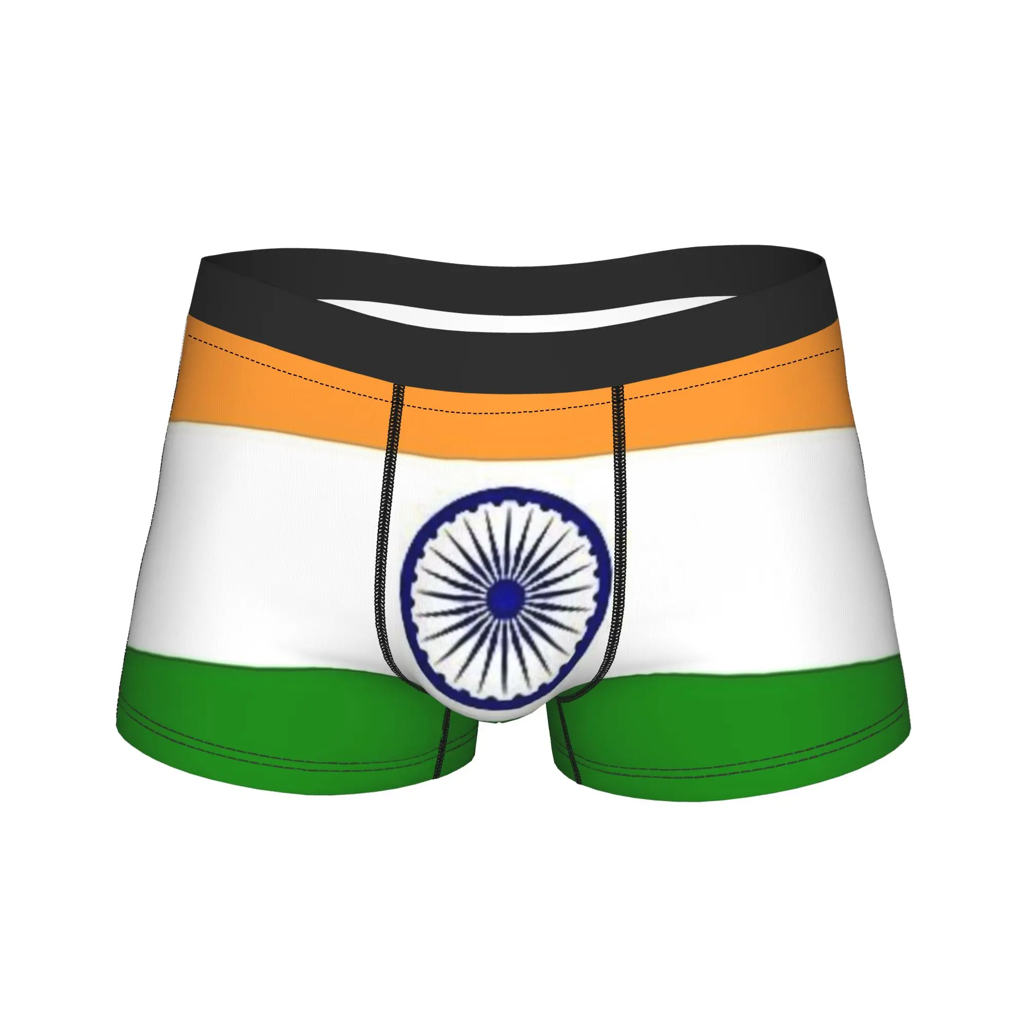 Men India Indian Flag Republic Day Independence Day Patriotic Ashoka Chakra Boxers NoveltyGift Underwear  Boxer Shorts