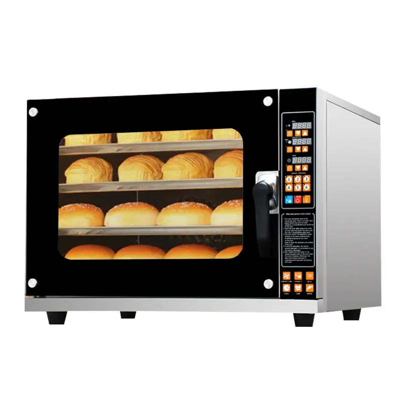 Forno per il pane elettrico a convezione da tavolo a 4 vassoi 220V Mini forno elettrico multifunzionale a rulli