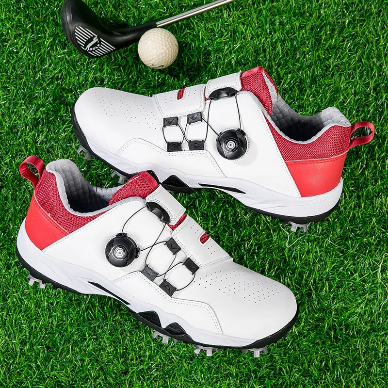 

Professional Spikes Golf Shoes for Men Quick Lacing Women Outdoor Golfing Sneakers Non-slip Jogging Shoes for Unisex