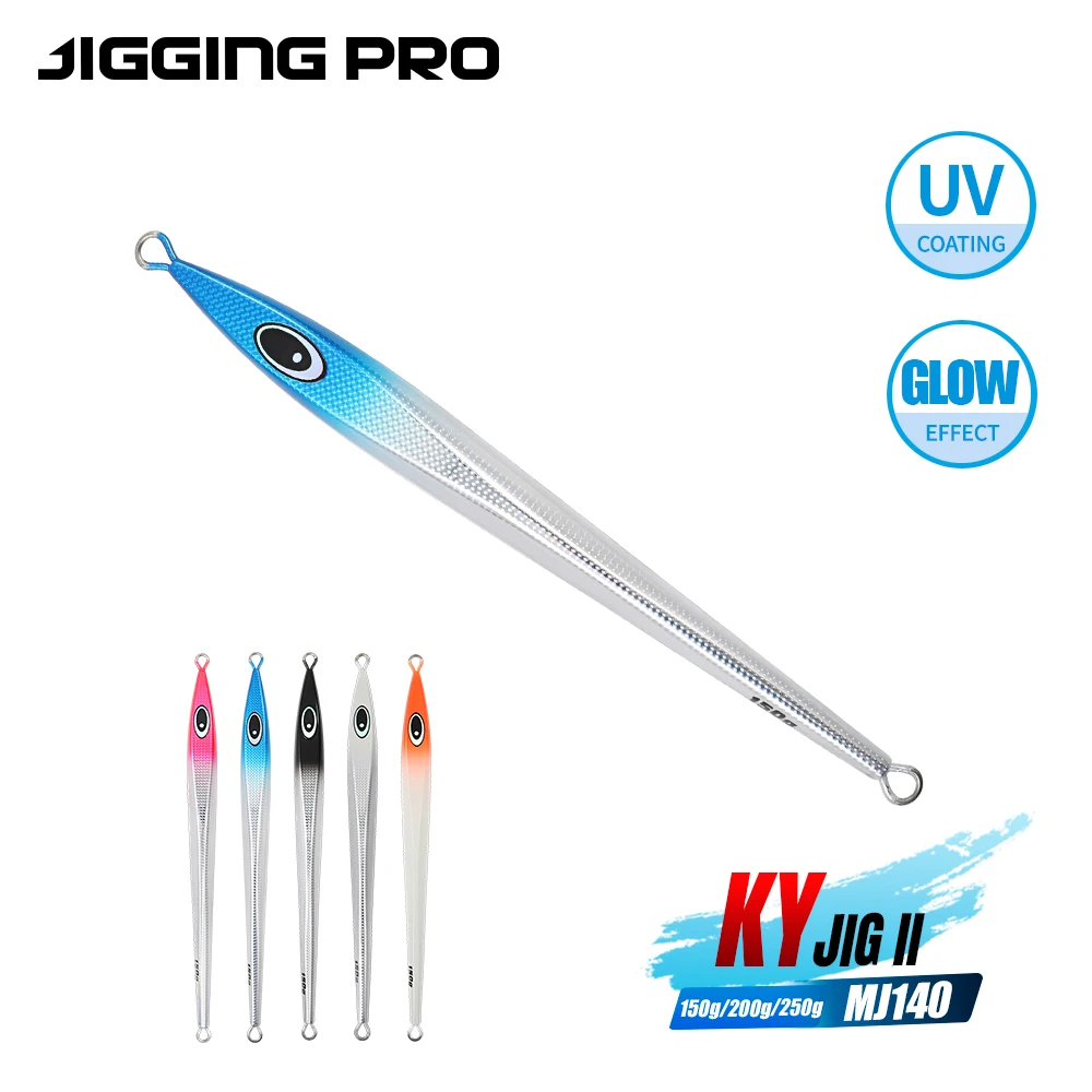 

Джиг-приманка JIGGING PRO KY JIG II металлическая, 150г, 200г, 250г, светящаяся в УФ-свете, для быстрого спуска, для глубоководной морской рыбалки с лодки, вертикальный джиг для тунца