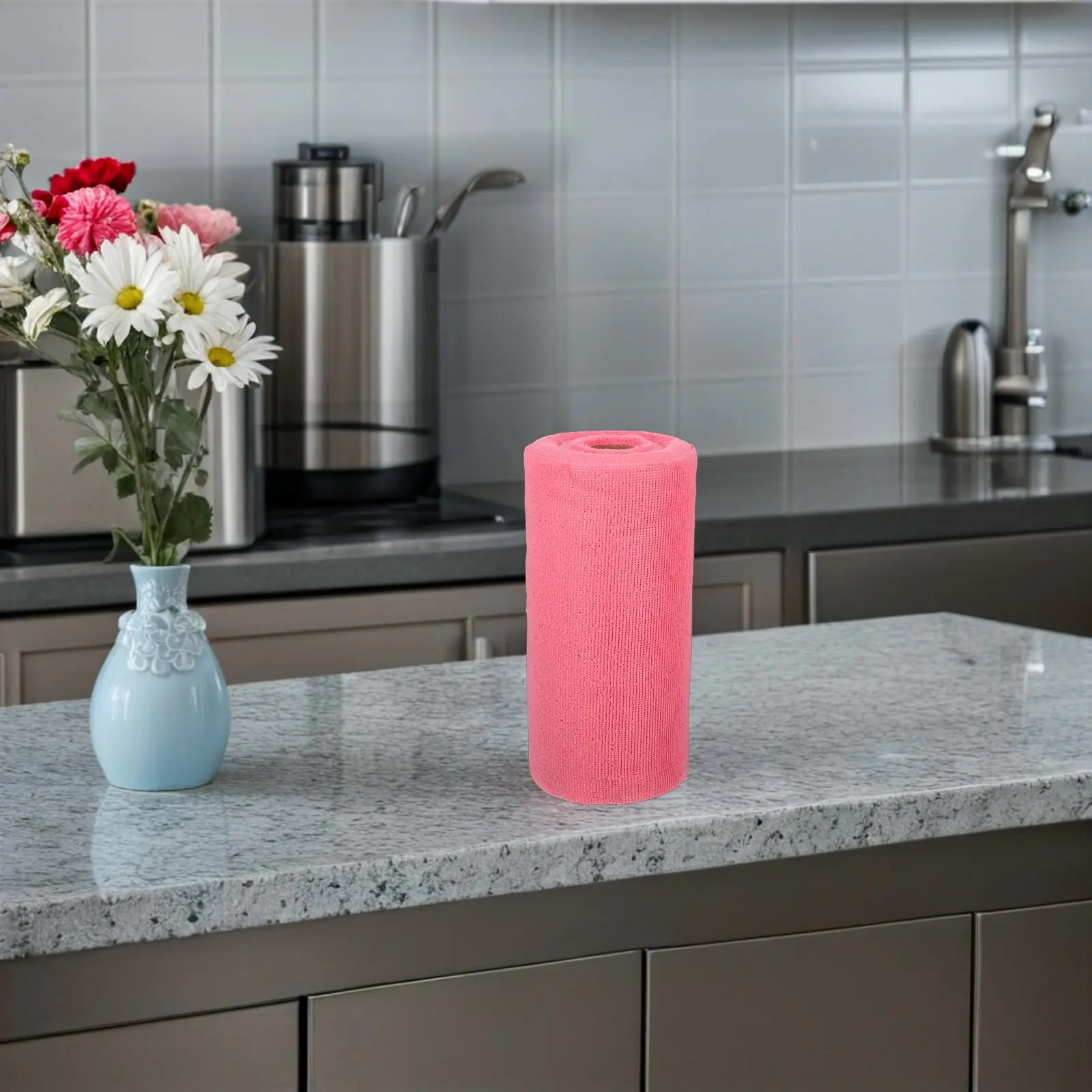

Рулон микрофибровых салфеток для мытья посуды, розовый, 25 см, отрывные, впитывающие, сверхпрочные, многоразовые кухонные полотенца для мытья посуды