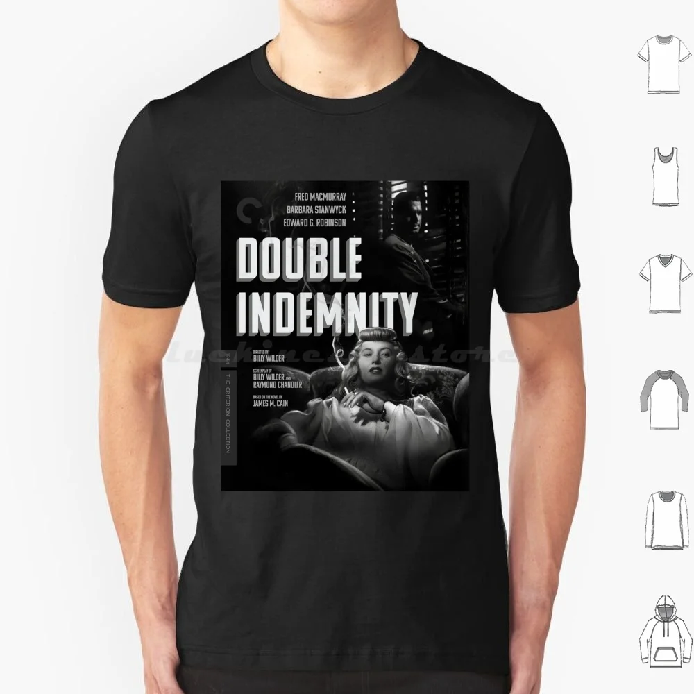 Double Indemnity Poster Pos T Shirt 6xl Cotton Cool Tee Double Indemnity Billy Wilder 1944 Cinema Movie Film Vintage Classic