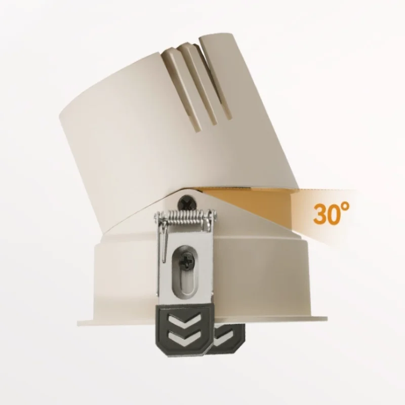 Cream style frameless dark chocolate egg and milk curved ceiling spotlights for living room and bedroom, built-in model