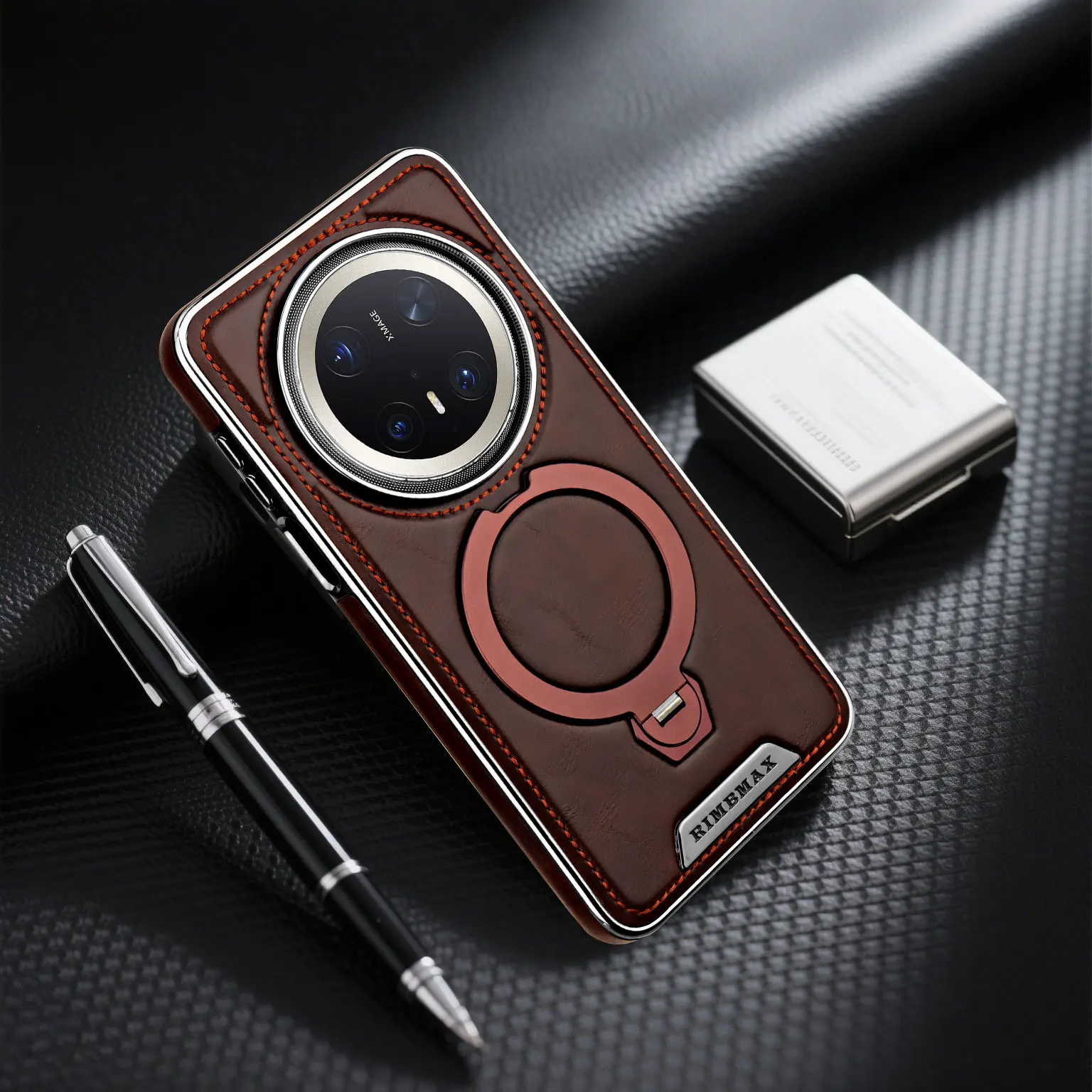 

Магнитный вращающийся кожаный чехол с беспроводной зарядкой для Huawei Mate 70 Pro Plus Mate 60 Pro, кольцевой кронштейн, чехол для телефона с покрытием