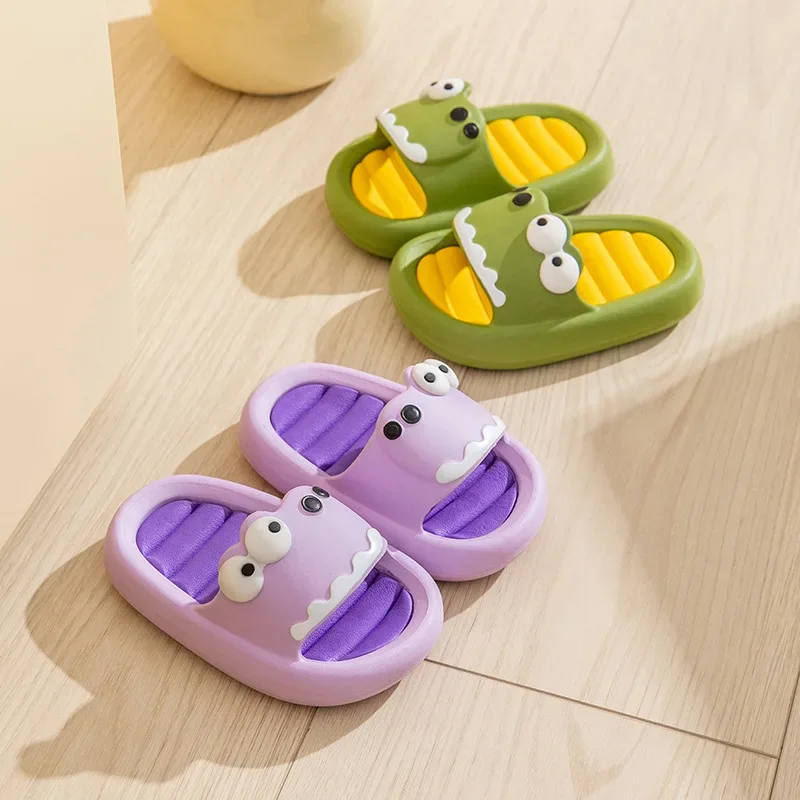 Children's Cartoon Dinosaur Slippers, Casa de verão, Indoor, Meninas, Pai, Criança, Ao ar livre, Meninos, Verão, Fofos, 4 estações, 2022